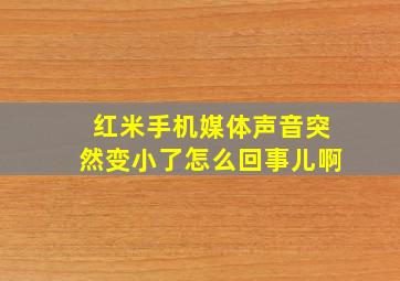 红米手机媒体声音突然变小了怎么回事儿啊