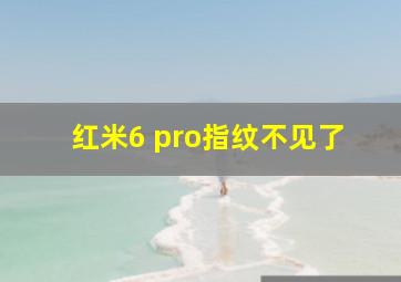 红米6 pro指纹不见了