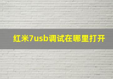 红米7usb调试在哪里打开