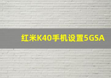 红米K40手机设置5GSA