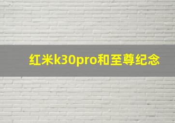 红米k30pro和至尊纪念