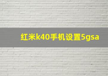 红米k40手机设置5gsa