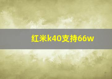 红米k40支持66w