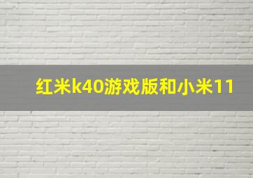 红米k40游戏版和小米11