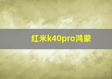 红米k40pro鸿蒙