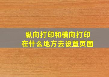 纵向打印和横向打印在什么地方去设置页面