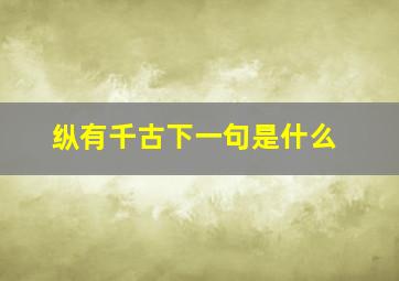 纵有千古下一句是什么