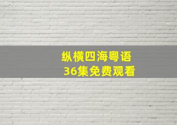 纵横四海粤语36集免费观看