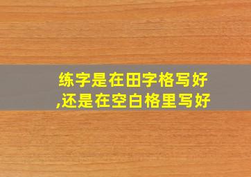 练字是在田字格写好,还是在空白格里写好