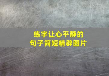 练字让心平静的句子简短精辟图片