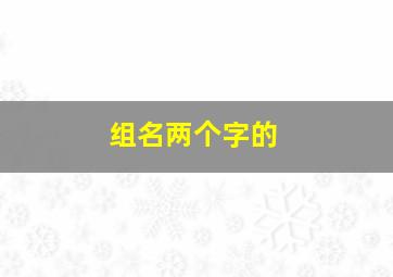 组名两个字的