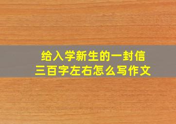 给入学新生的一封信三百字左右怎么写作文