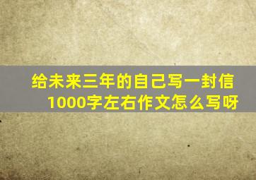 给未来三年的自己写一封信1000字左右作文怎么写呀