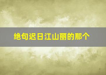 绝句迟日江山丽的那个