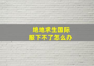 绝地求生国际服下不了怎么办