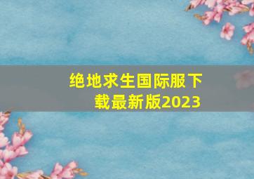 绝地求生国际服下载最新版2023