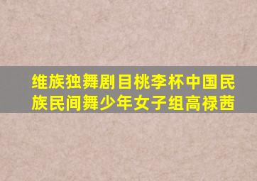 维族独舞剧目桃李杯中国民族民间舞少年女子组高禄茜