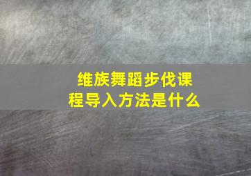 维族舞蹈步伐课程导入方法是什么