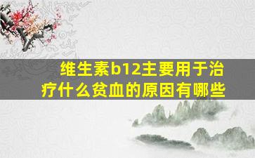 维生素b12主要用于治疗什么贫血的原因有哪些