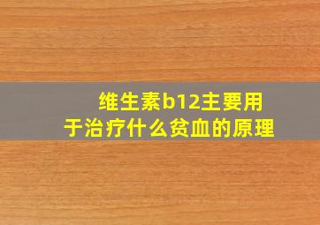 维生素b12主要用于治疗什么贫血的原理