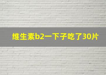 维生素b2一下子吃了30片