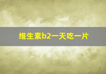 维生素b2一天吃一片