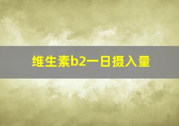 维生素b2一日摄入量