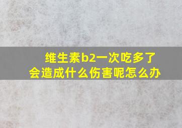 维生素b2一次吃多了会造成什么伤害呢怎么办