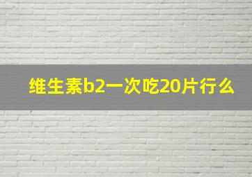 维生素b2一次吃20片行么