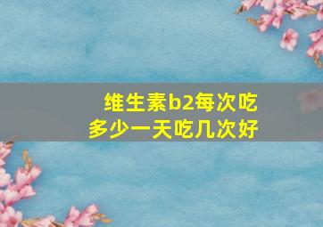 维生素b2每次吃多少一天吃几次好