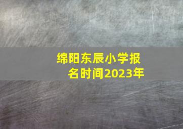 绵阳东辰小学报名时间2023年