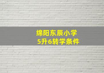 绵阳东辰小学5升6转学条件