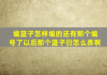 编篮子怎样编的还有那个编号了以后那个篮子衍怎么弄啊