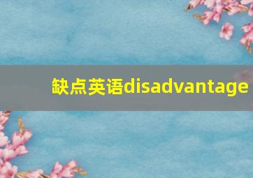 缺点英语disadvantage