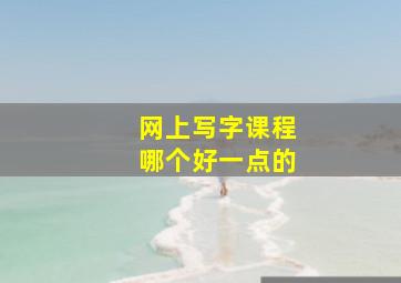 网上写字课程哪个好一点的