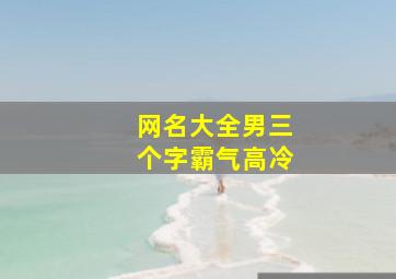 网名大全男三个字霸气高冷