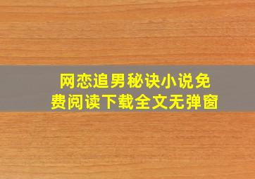 网恋追男秘诀小说免费阅读下载全文无弹窗