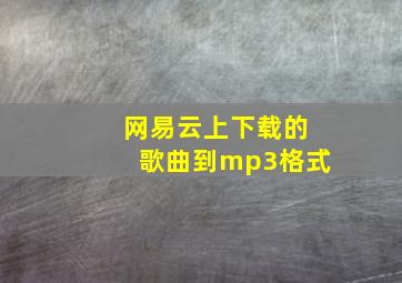 网易云上下载的歌曲到mp3格式