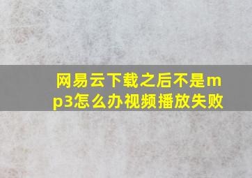 网易云下载之后不是mp3怎么办视频播放失败