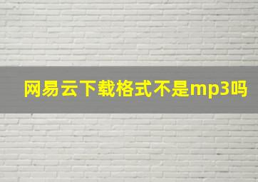 网易云下载格式不是mp3吗