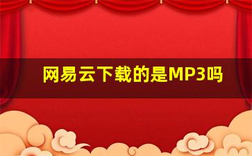 网易云下载的是MP3吗