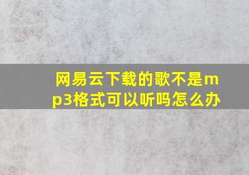 网易云下载的歌不是mp3格式可以听吗怎么办