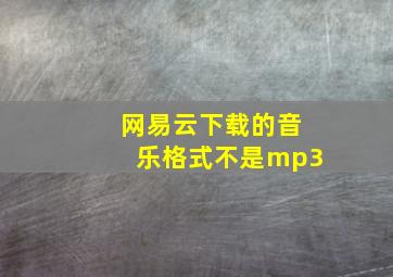 网易云下载的音乐格式不是mp3