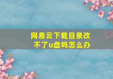 网易云下载目录改不了u盘吗怎么办