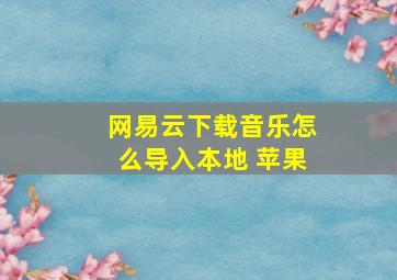 网易云下载音乐怎么导入本地 苹果