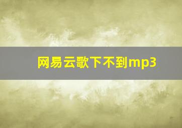 网易云歌下不到mp3