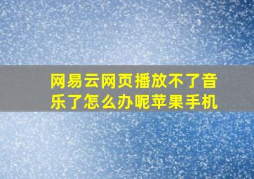 网易云网页播放不了音乐了怎么办呢苹果手机