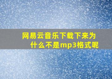 网易云音乐下载下来为什么不是mp3格式呢