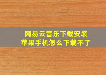 网易云音乐下载安装苹果手机怎么下载不了