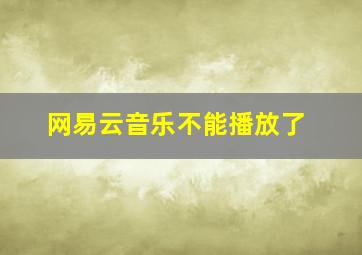 网易云音乐不能播放了